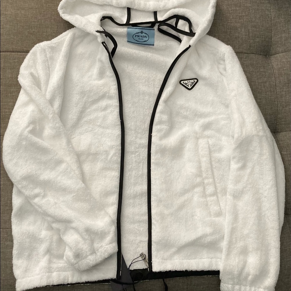 PRADA Summer 2021 Terry Cloth Zip Hoodie Jacket